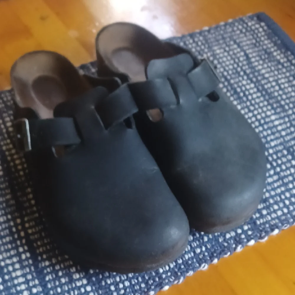 Boston Birkenstock Black Leather Men 10 - Picture 1 of 10